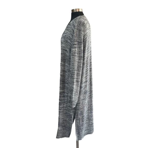 Talbots Gray Space Dye Long Line Open Front Cardigan Size XL Fall Casual Career - Picture 3 of 7